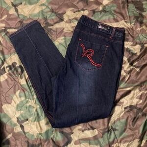 Women's‎ Y2K Rocawear embroidered embellished jeans size 42/34